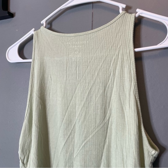 American Eagle Light Green Ribbed Cropped Highneck Tank Top size medium - Picture 6 of 7